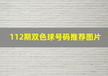 112期双色球号码推荐图片