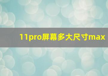 11pro屏幕多大尺寸max