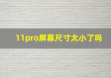 11pro屏幕尺寸太小了吗