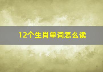 12个生肖单词怎么读