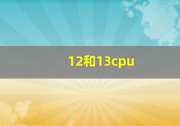 12和13cpu