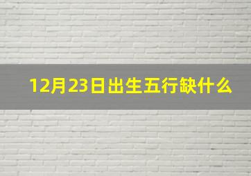 12月23日出生五行缺什么