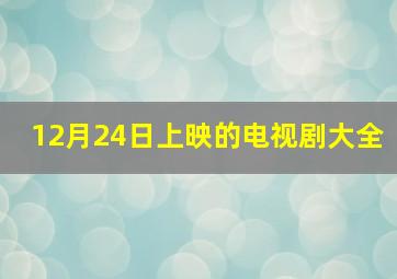 12月24日上映的电视剧大全