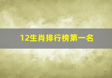 12生肖排行榜第一名