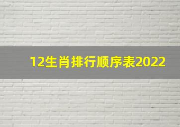 12生肖排行顺序表2022