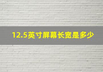 12.5英寸屏幕长宽是多少