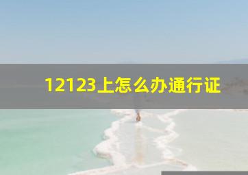 12123上怎么办通行证