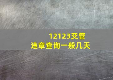 12123交管违章查询一般几天