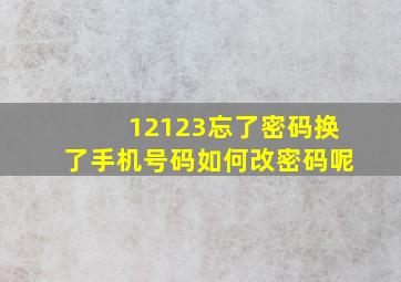 12123忘了密码换了手机号码如何改密码呢