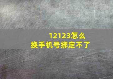 12123怎么换手机号绑定不了