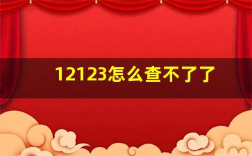 12123怎么查不了了