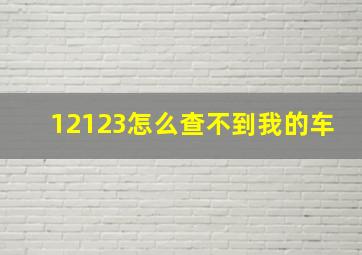 12123怎么查不到我的车