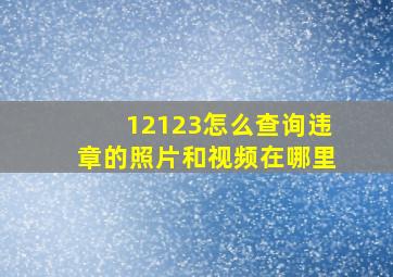 12123怎么查询违章的照片和视频在哪里