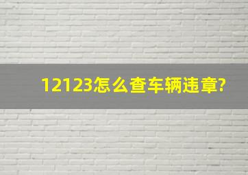 12123怎么查车辆违章?