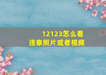 12123怎么看违章照片或者视频