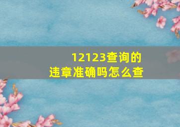 12123查询的违章准确吗怎么查