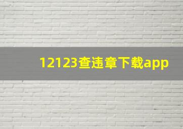 12123查违章下载app