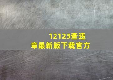 12123查违章最新版下载官方