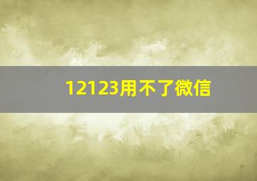 12123用不了微信