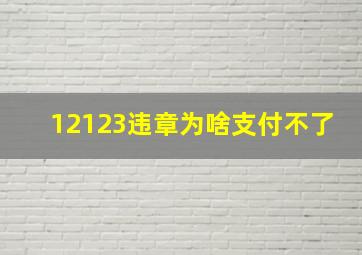 12123违章为啥支付不了