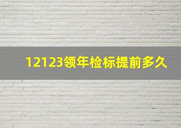 12123领年检标提前多久