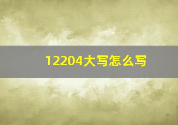 12204大写怎么写