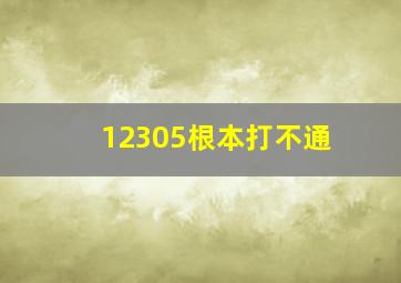 12305根本打不通