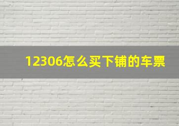 12306怎么买下铺的车票