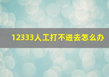 12333人工打不进去怎么办