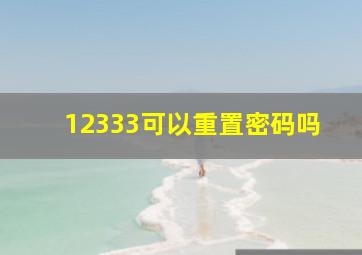 12333可以重置密码吗