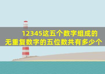 12345这五个数字组成的无重复数字的五位数共有多少个