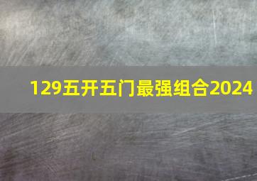 129五开五门最强组合2024