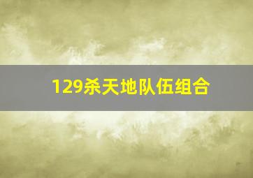 129杀天地队伍组合