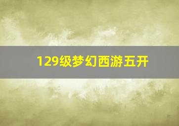 129级梦幻西游五开