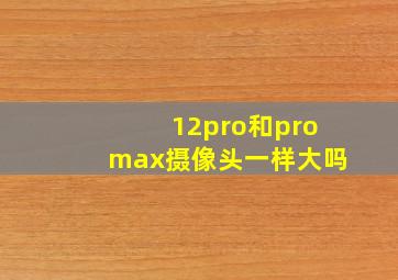 12pro和promax摄像头一样大吗