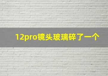 12pro镜头玻璃碎了一个