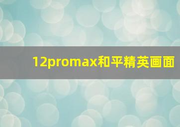 12promax和平精英画面