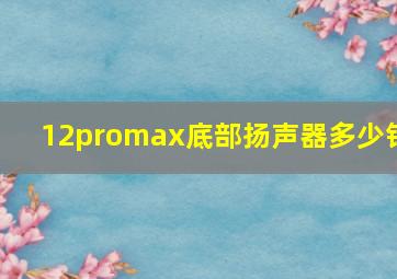 12promax底部扬声器多少钱