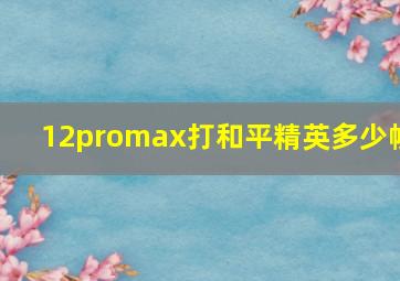 12promax打和平精英多少帧