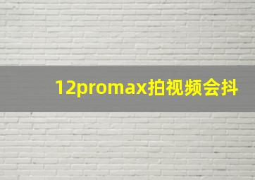 12promax拍视频会抖