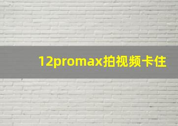 12promax拍视频卡住