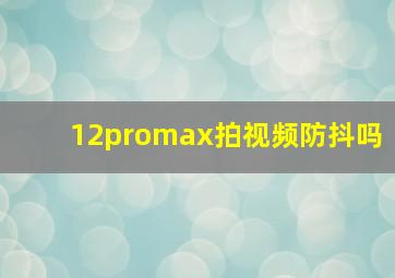 12promax拍视频防抖吗