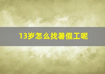 13岁怎么找暑假工呢