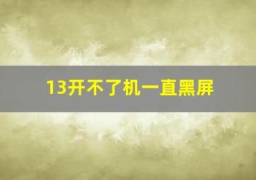 13开不了机一直黑屏