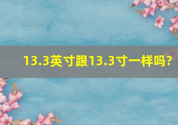 13.3英寸跟13.3寸一样吗?