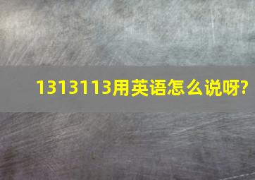 1313113用英语怎么说呀?