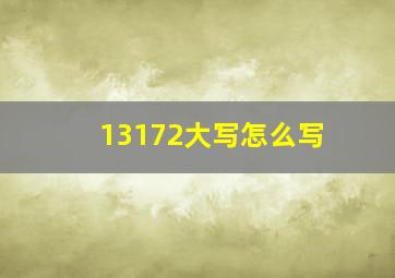 13172大写怎么写