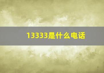 13333是什么电话