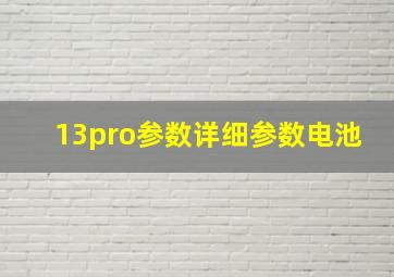 13pro参数详细参数电池