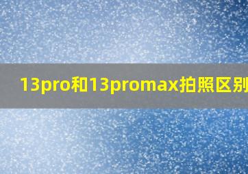 13pro和13promax拍照区别大吗